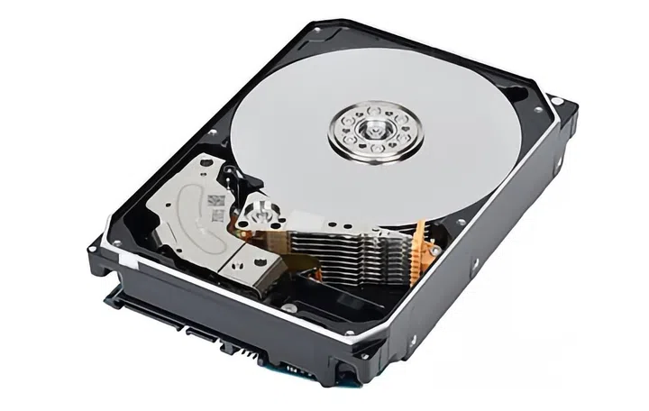 The MG09 series of drives from Toshiba was their first to feature the use of FC-MAMR. Image source: Toshiba. 