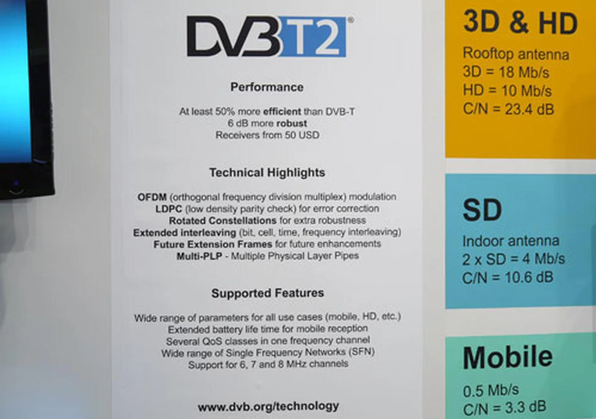 For those of you who aren't fazed by technical jargon, here's an overview of DVB-T2's advantage over its predecessor. The standard's MultiPLP feature is what enables it to deliver SD, HD and 3D streams on a single frequency.  