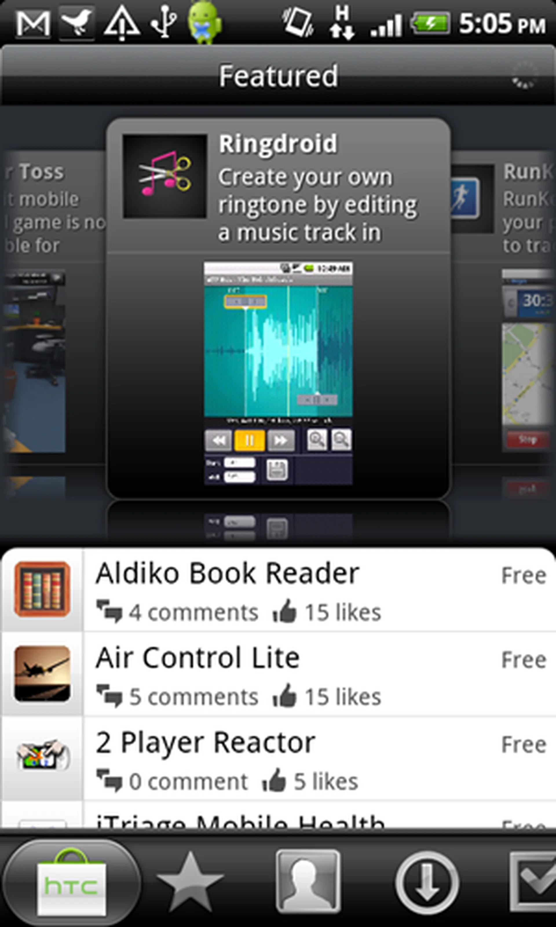 HTC seems to be moving towards providing mobile security and an online community for HTC users. Part of the HTCSense.com services, the HTC Likes app allows you to leave comments and "likes", and acts somewhat like a recommendation tool for apps. 