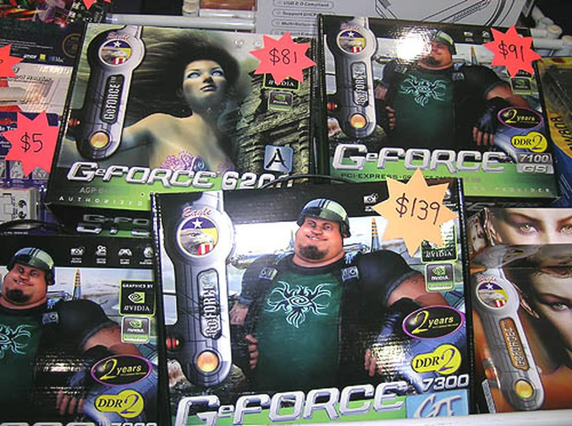 The Eagle is back! We don't find this budget brand around that often but here they are at Sitex. These low end cards however do not look that enticing, in both price and performance.