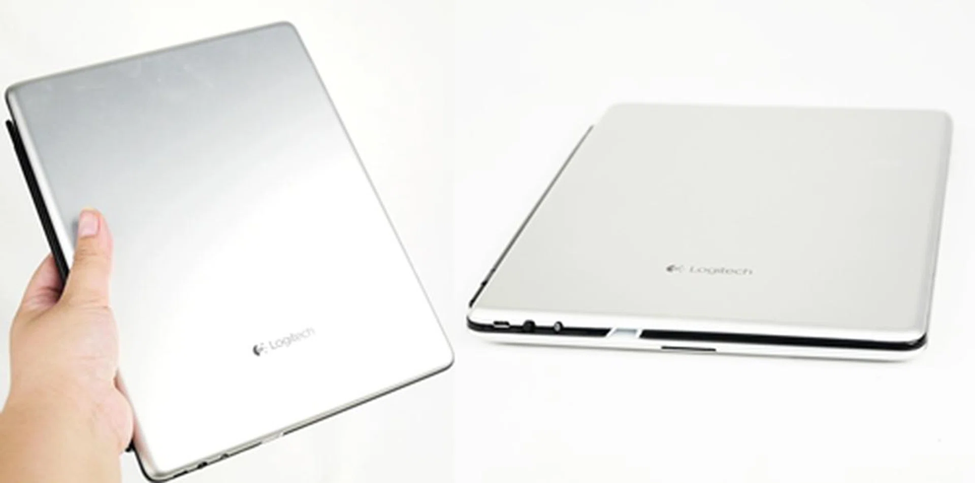 The Logitech keyboard comes with a hinged magnet on one side, allowing the iPad to snap in place like how it would with Apple's Smart Cover.
