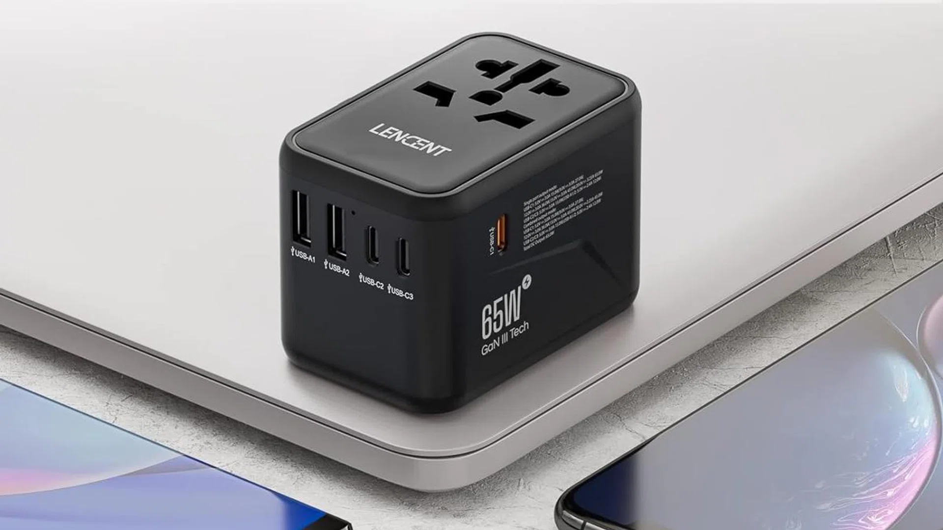 Lencent travel adapter.