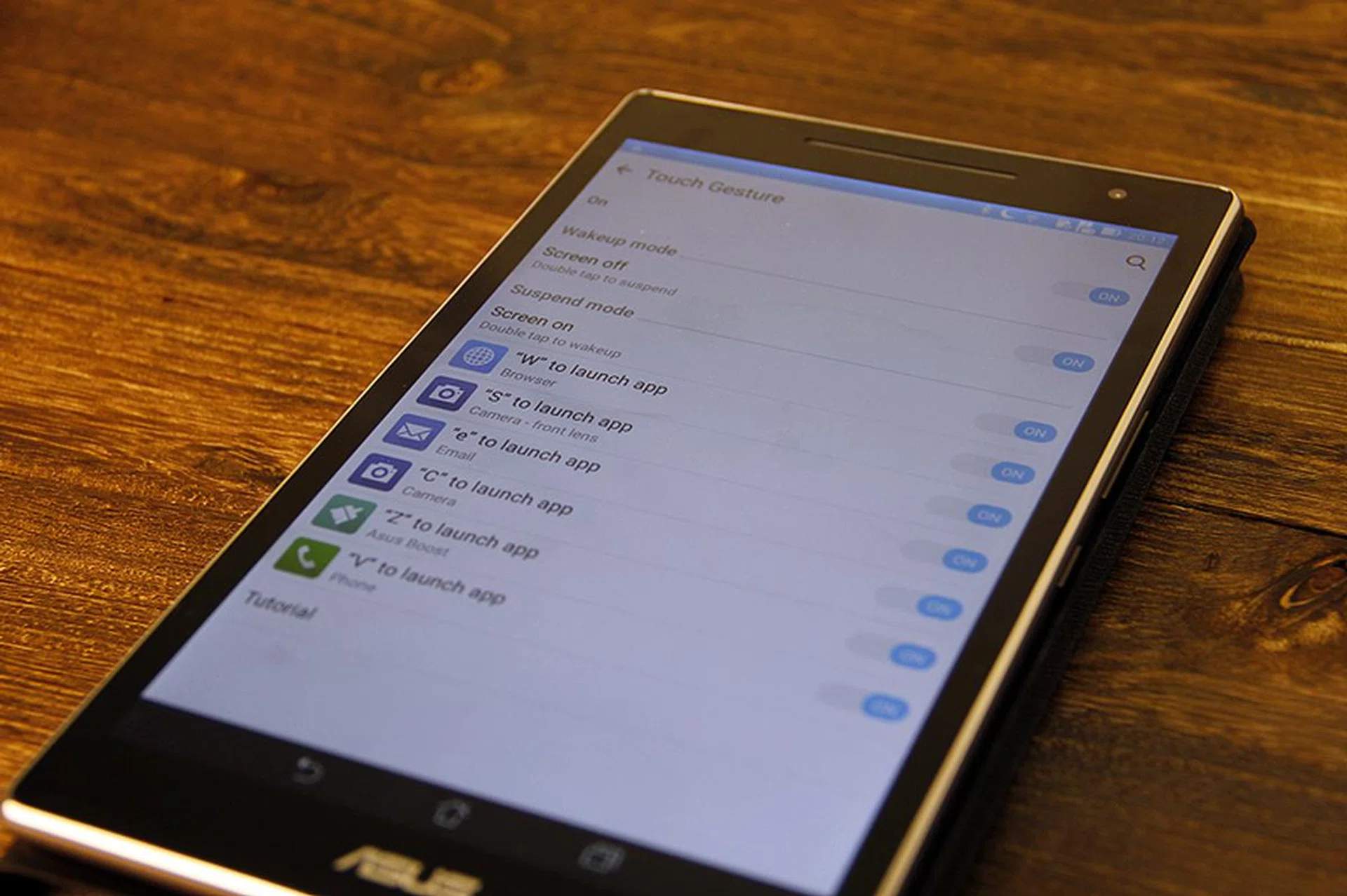 Part of the ZenMotion feature is Touch Gestures.