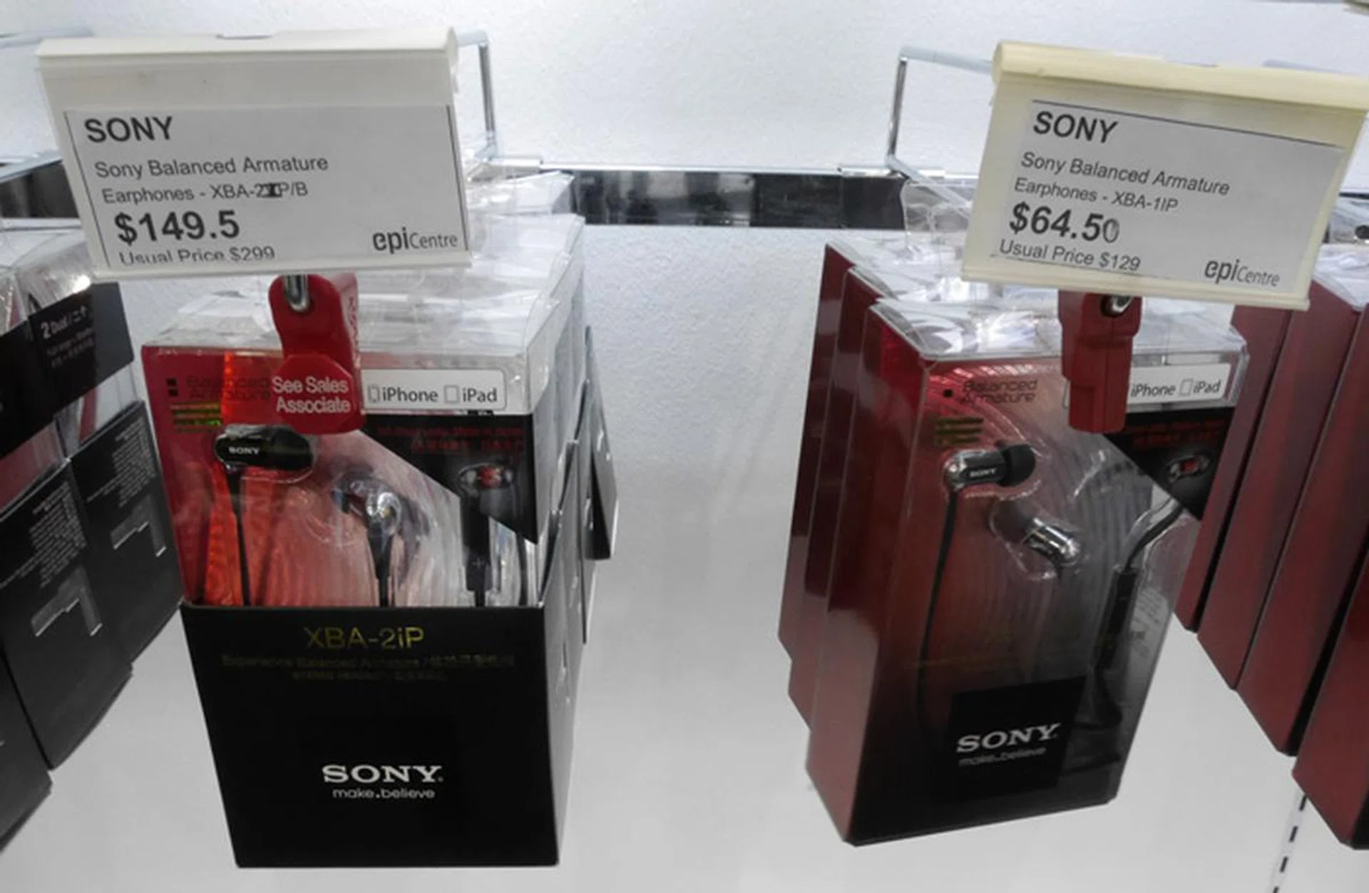 Sony has some MFi (Made for iPhone/iPod/iPad) earphones at a steep discount. These are from the XBA series, promising "extra bass" to your listening experience.