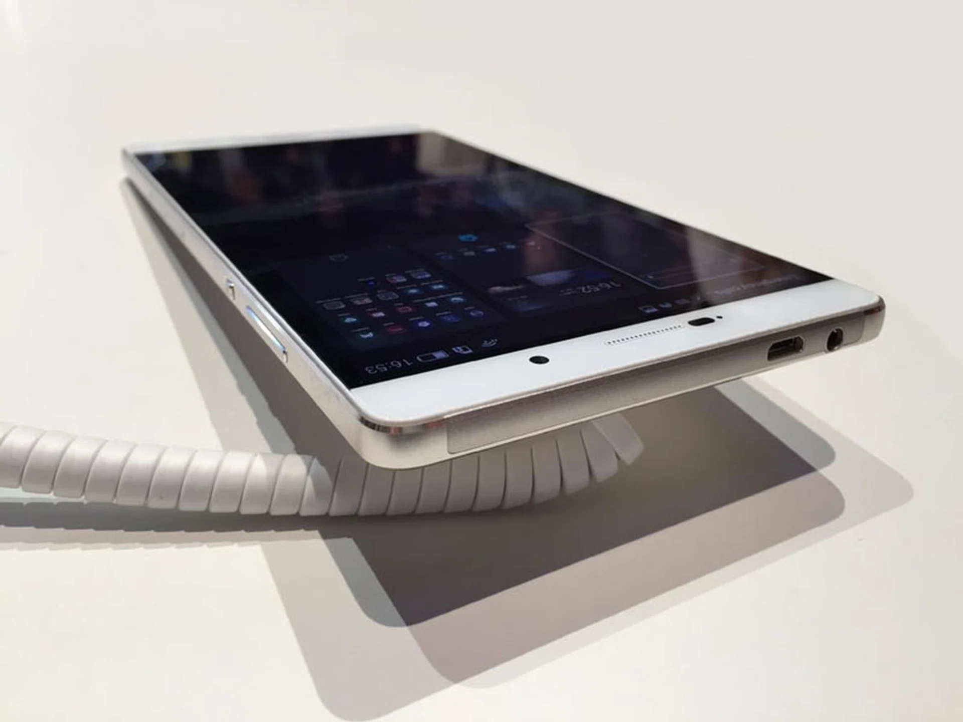 The Micro-USB port gets relocated to the top on the P8 Max.