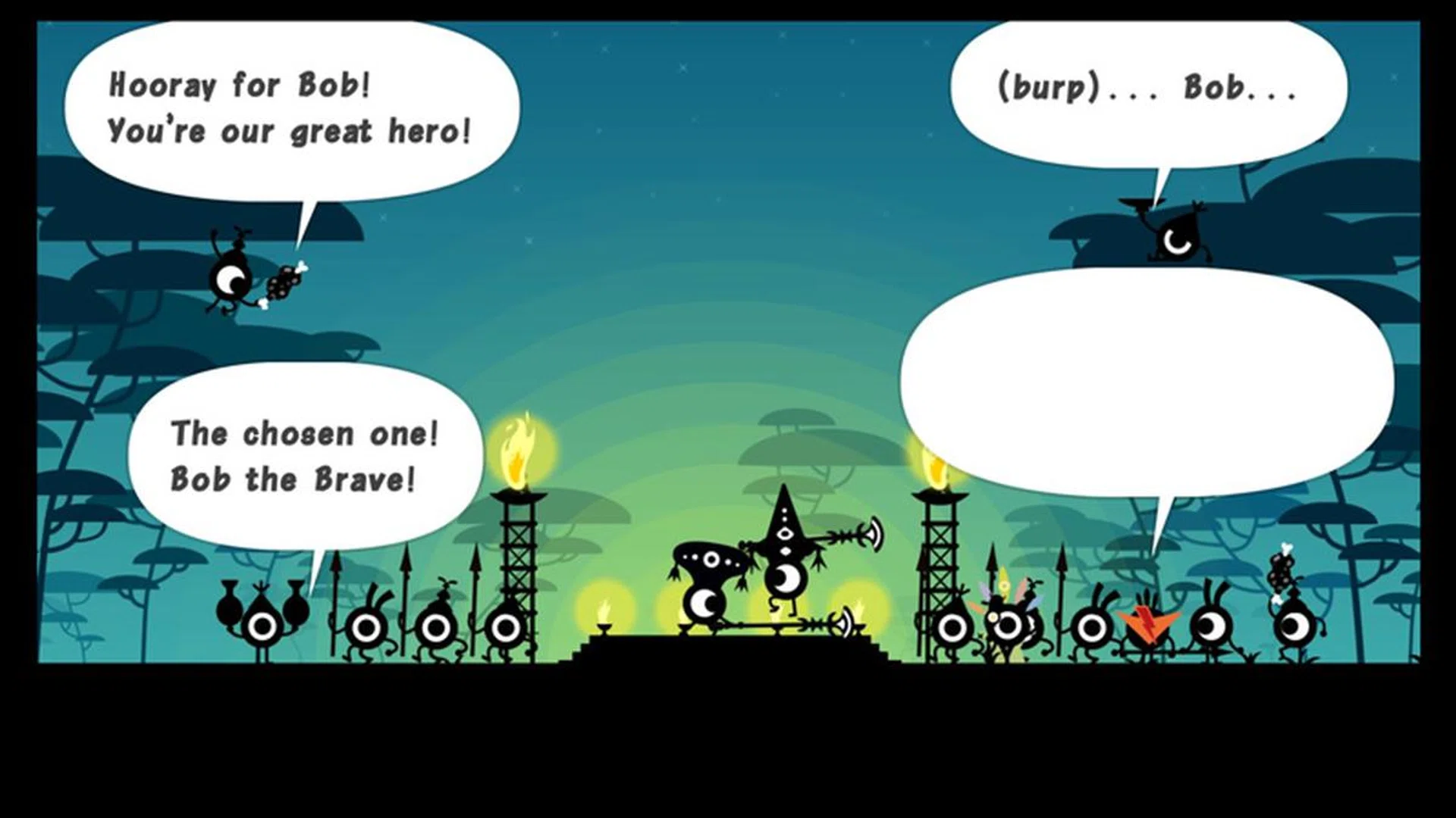 It's nice to just hang out in the game's hub and see what your Patapons have to say after missions. | Image: Sony Interactive Entertainment