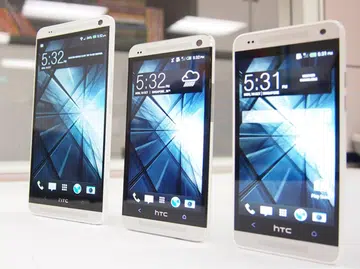 The three musketeers of the HTC One family. <br> Left to right: HTC One Max, One, One Mini.