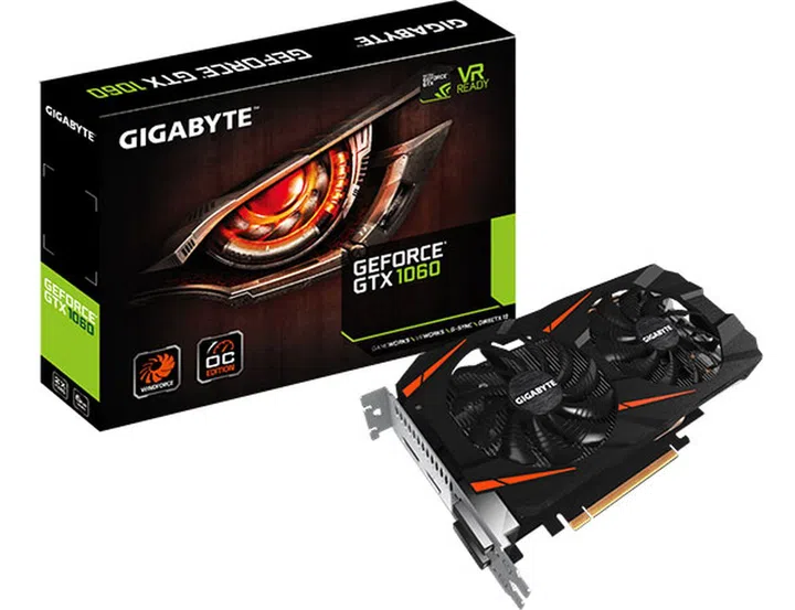 Gigabyte GeForce GTX 1060 WindForce OC. (Image Source: Gigabyte)