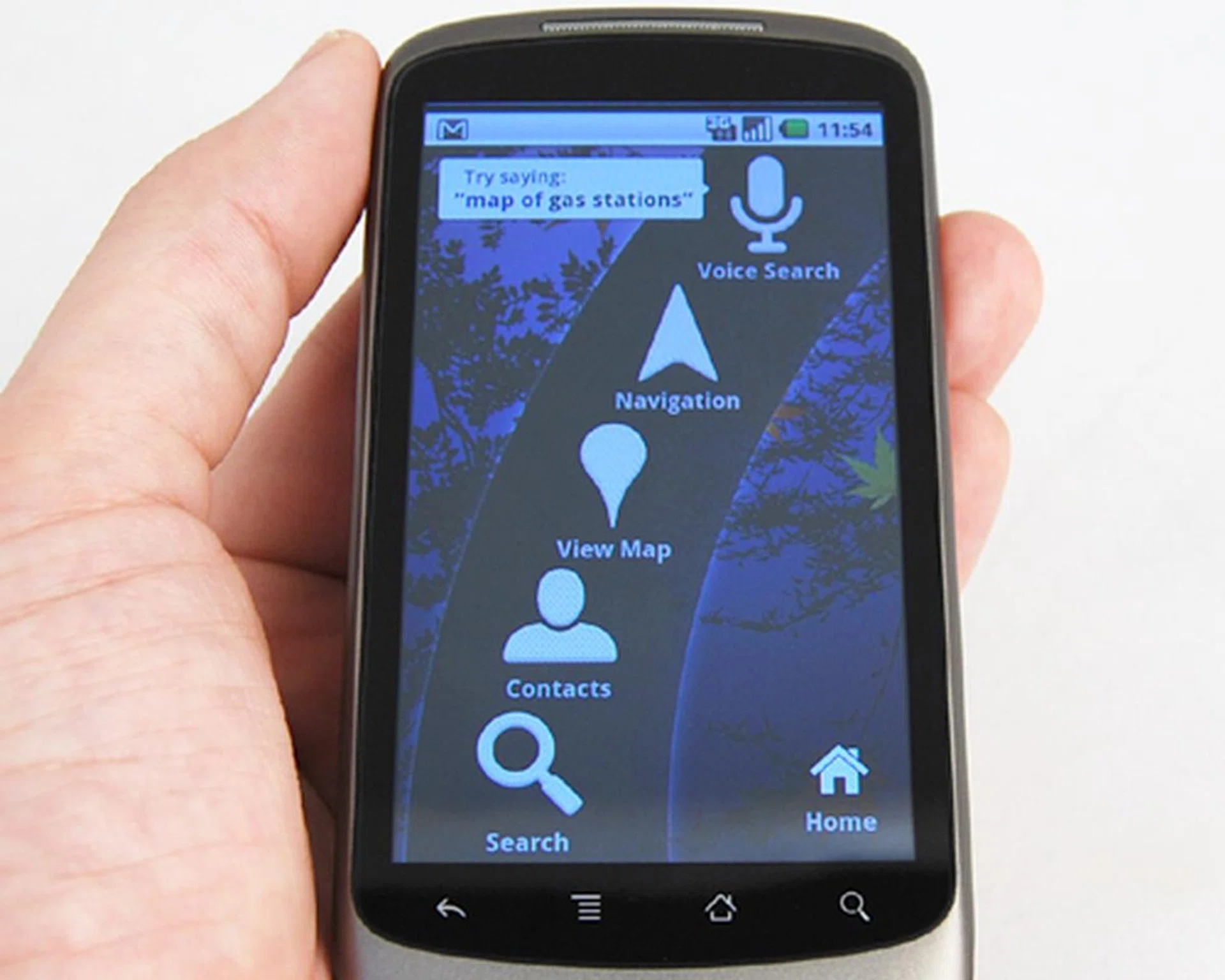 ...which presents a dashboard style interface for car navigation. For now, there's still no word of turn-by-turn navigation outside of the US for the Nexus One.