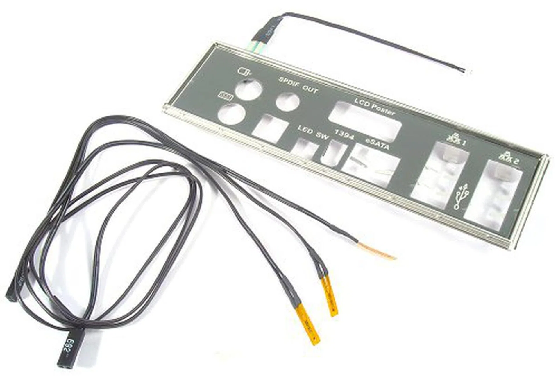 Interesting items in the package include a lighted Rear I/O panel and a few temperature sensors.