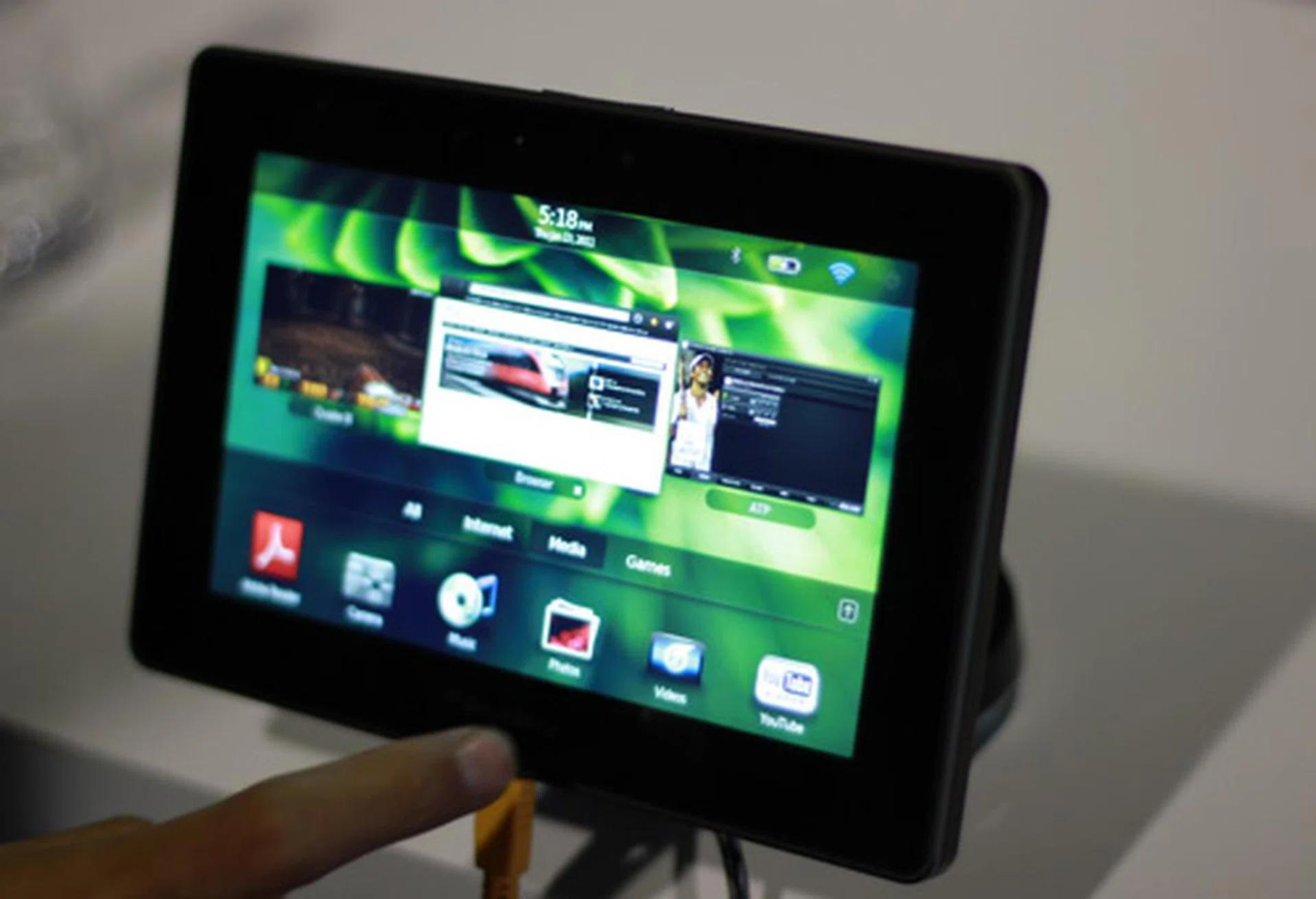 RIM had a couple of their PlayBooks on display, though getting some personal time with one took some effort and trading of elbows with an enthusiastic developer crowd.