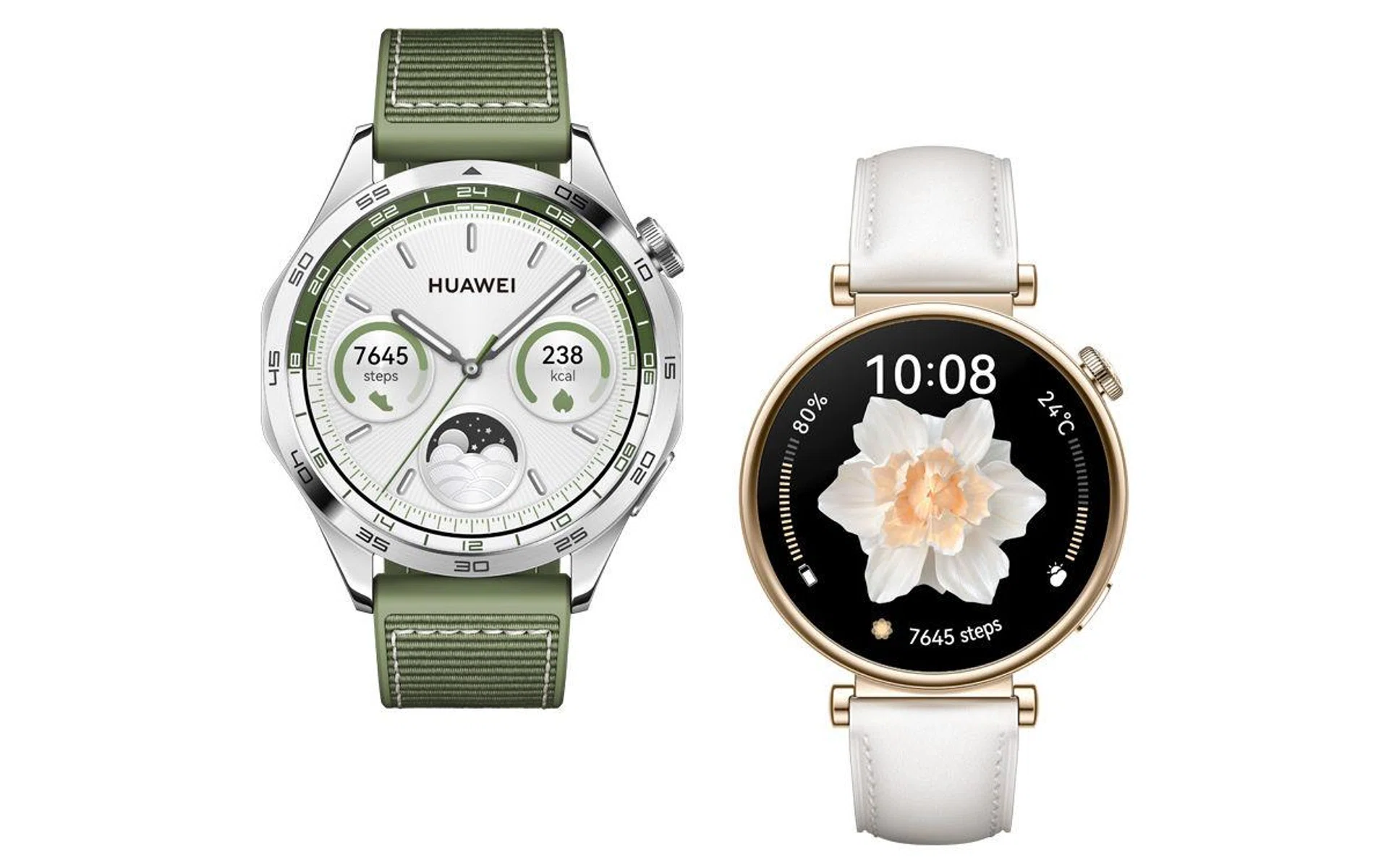 Huawei Watch GT 4 (46mm and 41mm variants).