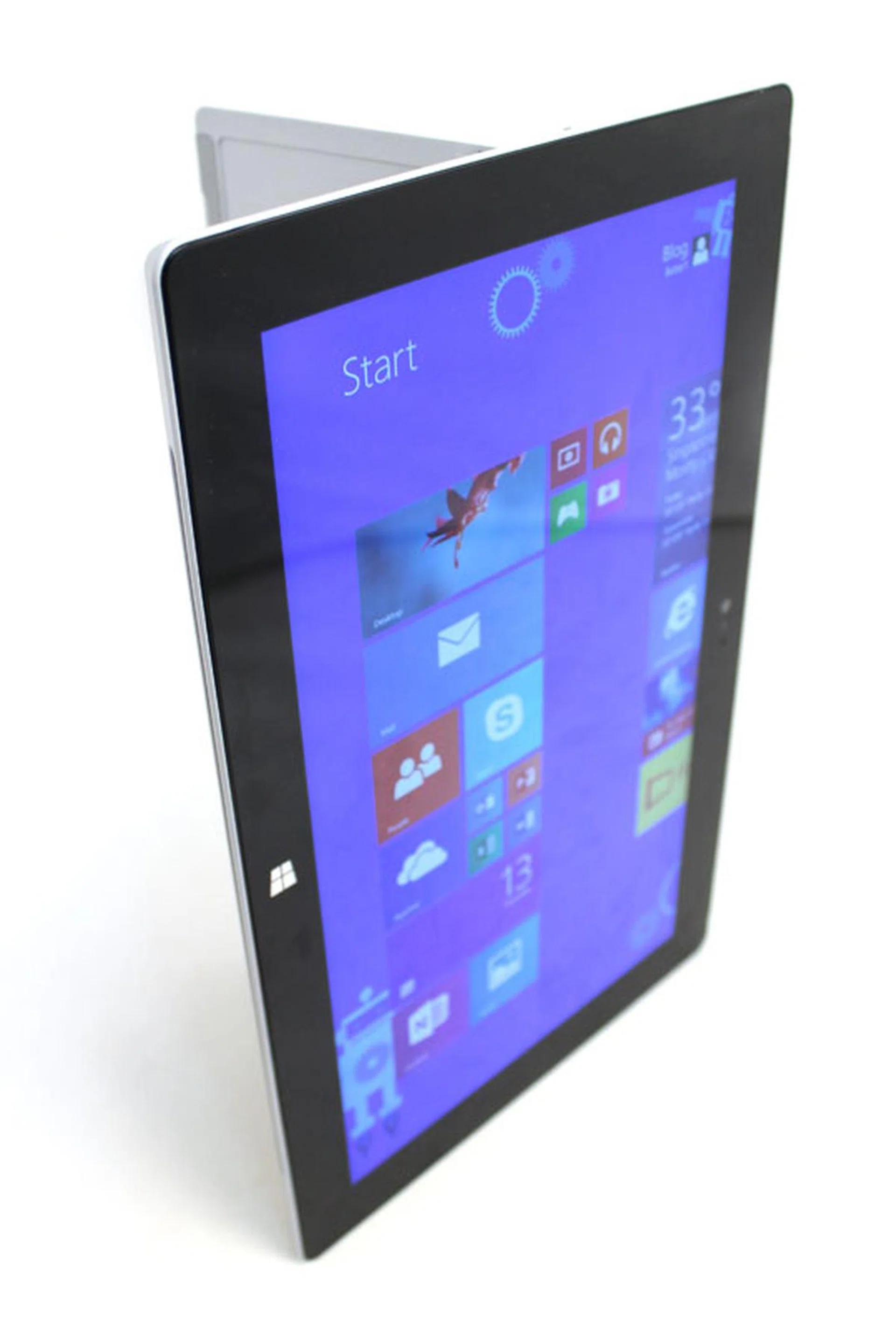 The kickstand doesn't really support portrait mode viewing, and the Surface 2's 16:9 ratio looks comically tall in portrait anyway. 