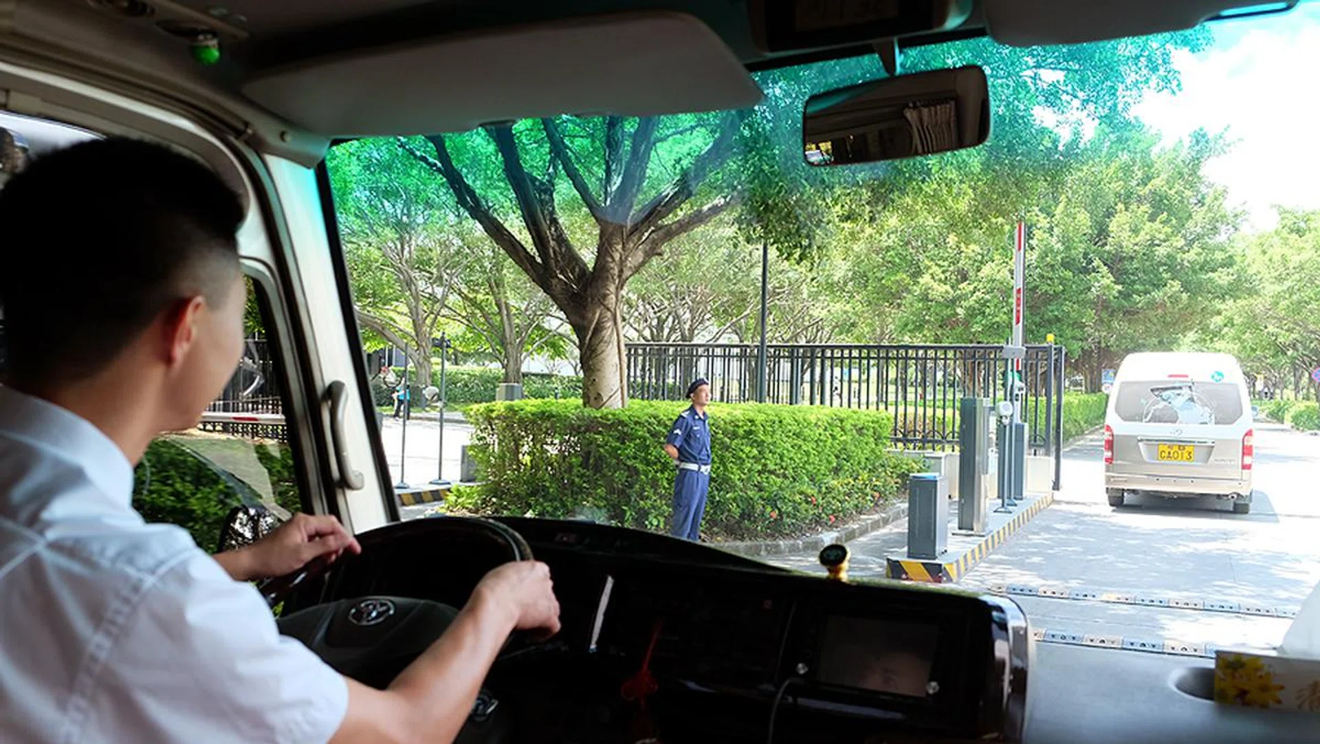 Shuttled about the residential area of the campus.