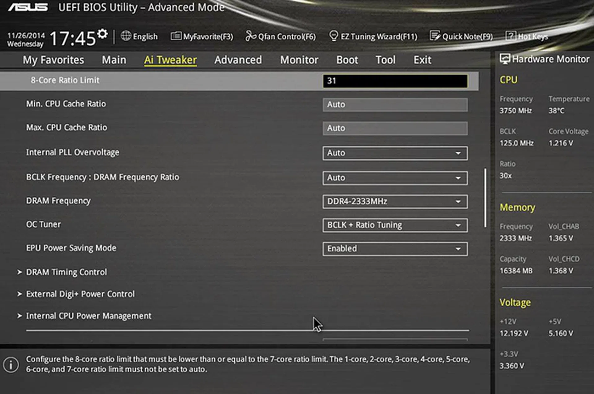 The "BCLK + Ratio Tuning" mode was selected.