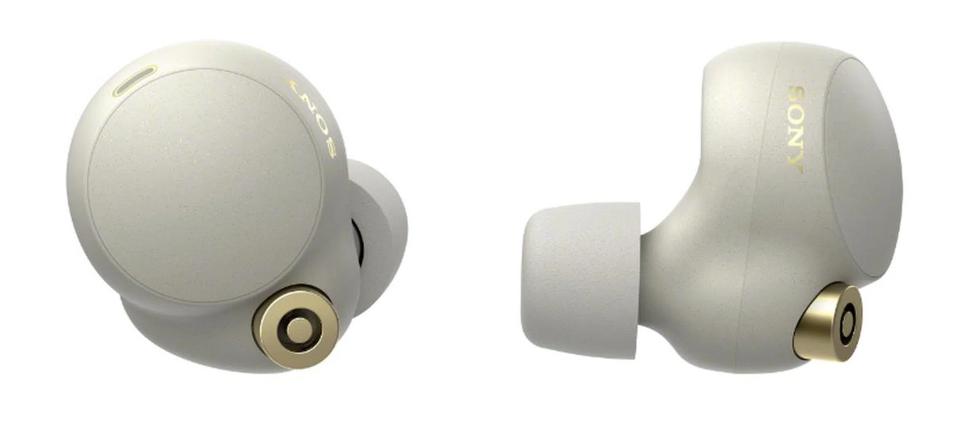 The WF-1000XM4 also comes in silver (more like beige or off-white, actually). (Image source: Sony)