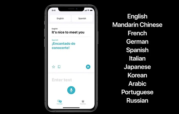 iOS 14 comes with built-in translation features, right from their Translate app.