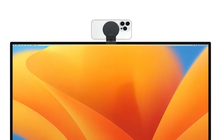 The Belkin iPhone Mount with MagSafe for Mac desktops and displays (Image source: Belkin)