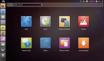 The Unity interface in Ubuntu Netbook edition 10.10. Click for larger image.