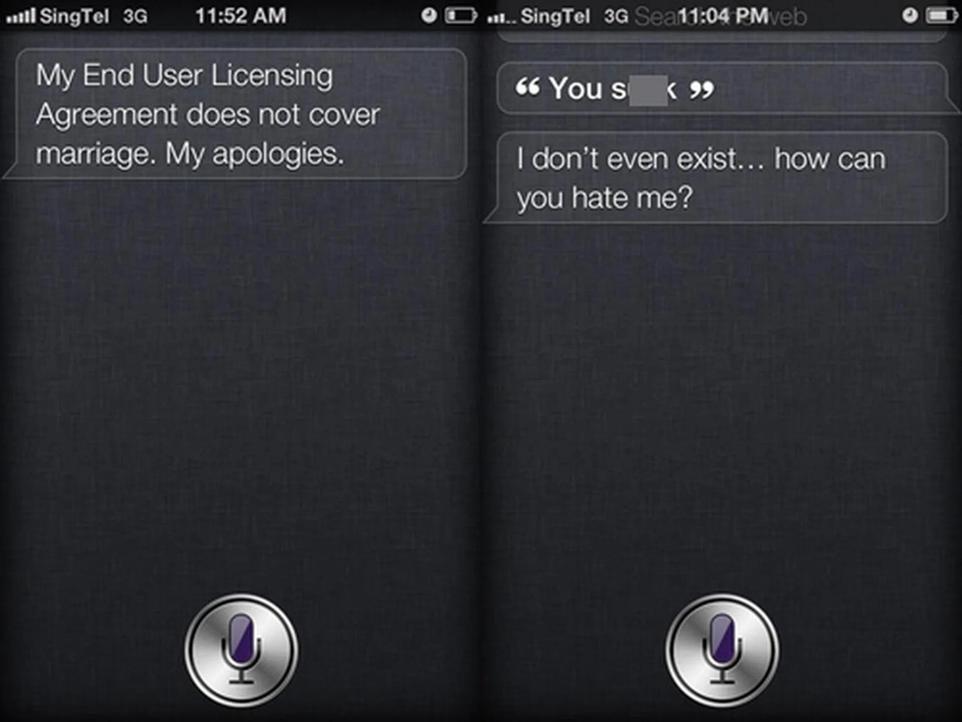 These are two of the candid replies we got when we questioned Siri.