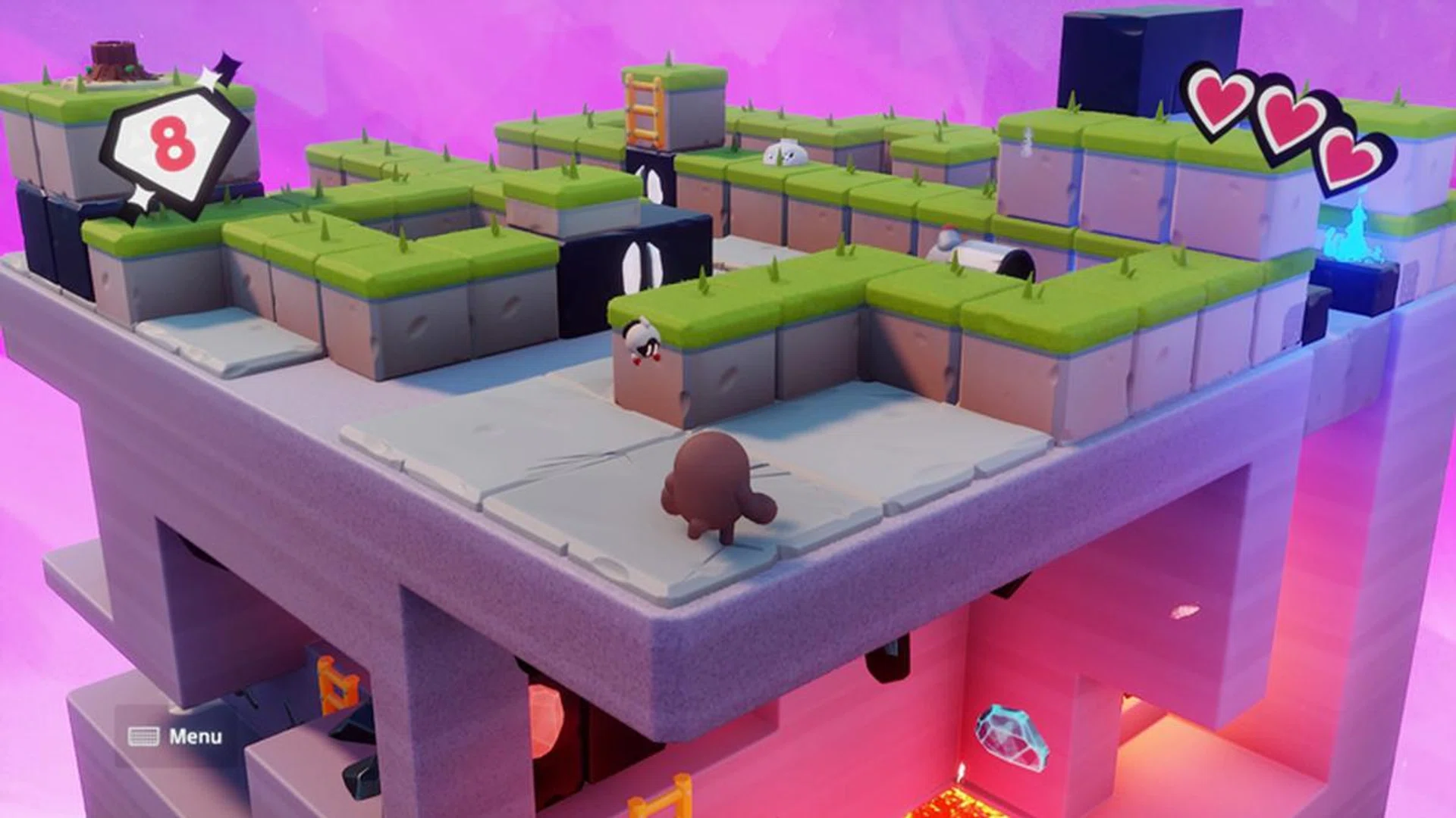 In Dreams, your creations can be as fleshed out as you want them to be. The game in this picture was a Captain Toad: Treasure Tracker-like game consisting of multiple levels. | Image: Sony Interactive Entertainment