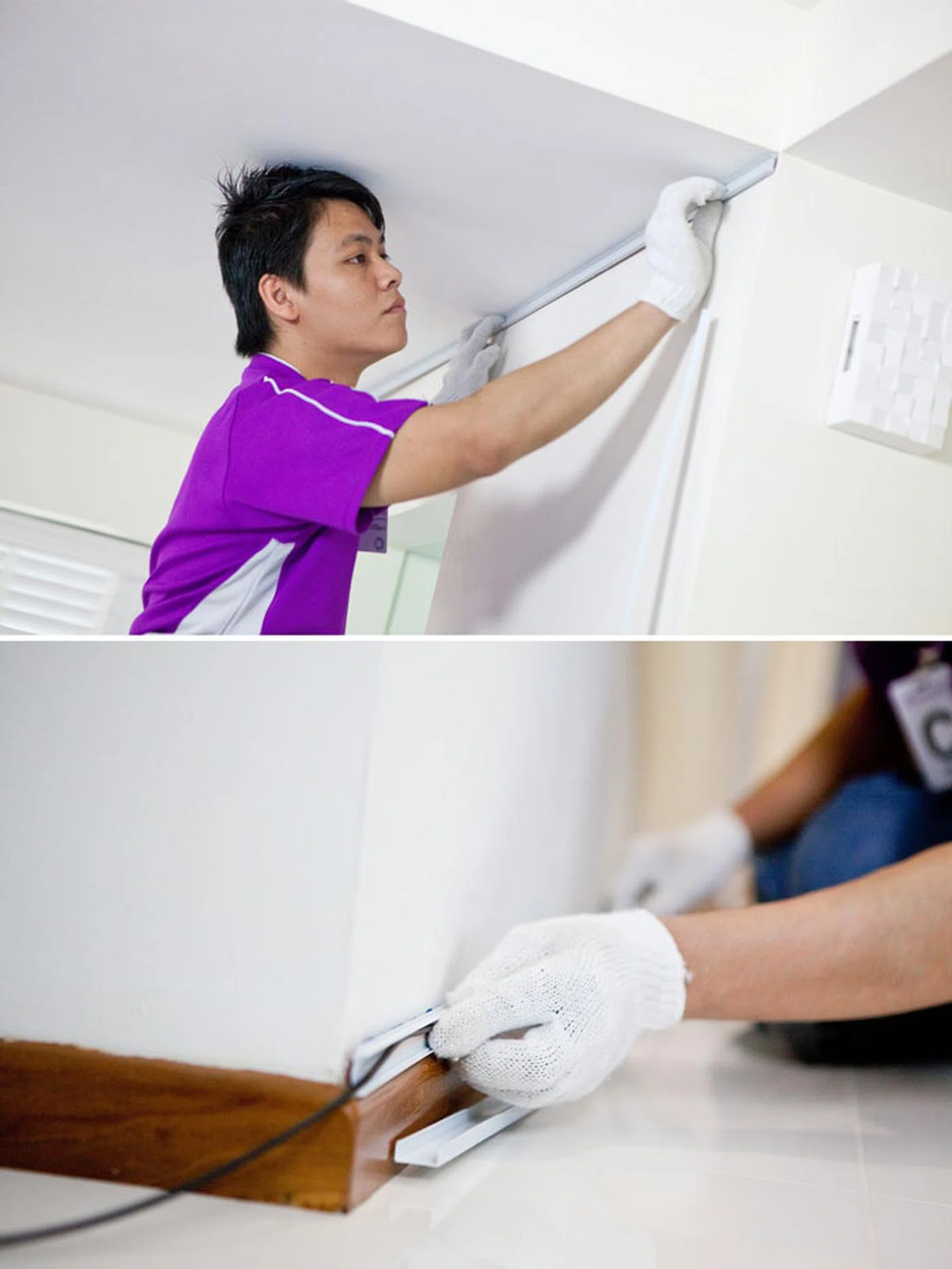 If don't intend to hide the cable, you can simply lay the new trunking supplied by OpenNet along the floor skirting or cornice/ceiling. (Image source: OpenNet.)