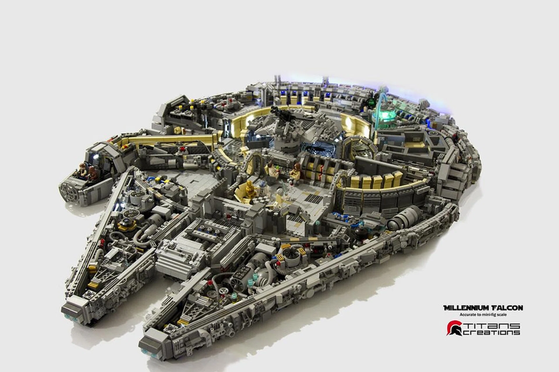 Cross-section of the 10,000-piece Millennium Falcon. Image credit: Titans Creations