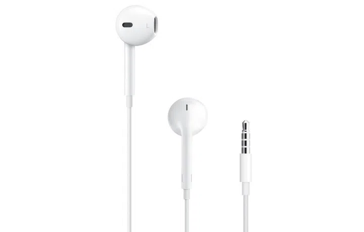 The current Apple EarPods with 3.5mm headphone plug.