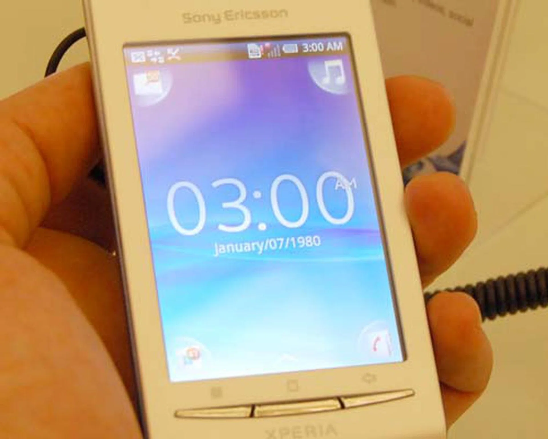 A user interface with four shortcuts situated at the corner of the screen.