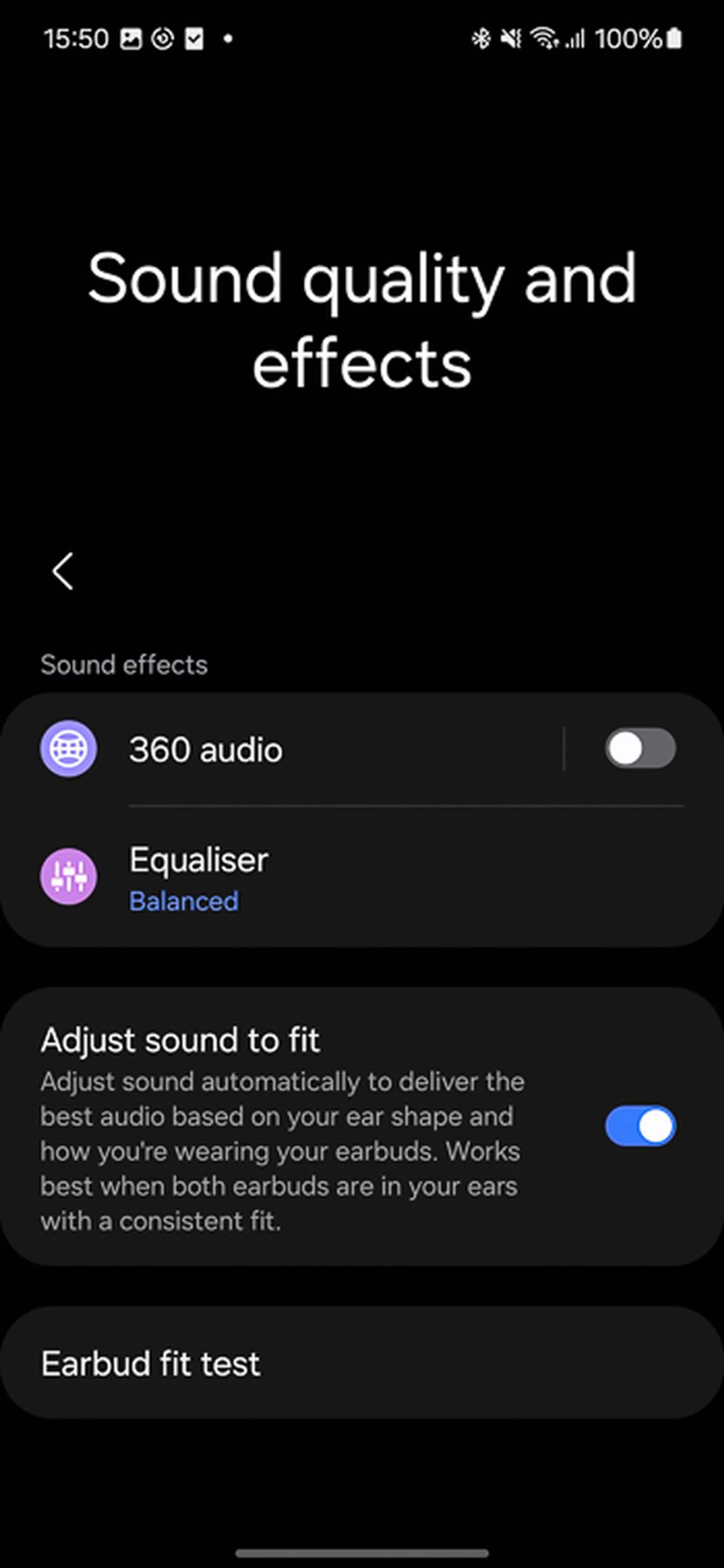 Samsung Wearable app.