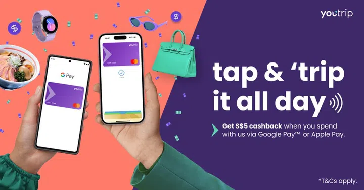 YouTrip's cashback campaign is valid for the first 8,000 mobile contactless users, details below.