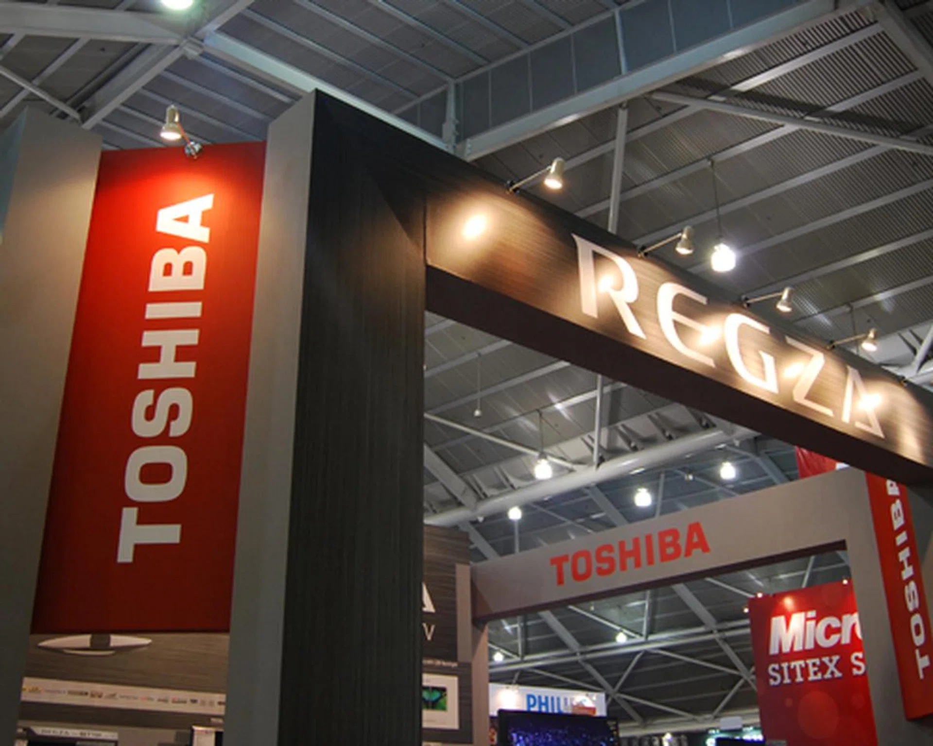 A wide variety of TVs and notebooks are available at Toshiba's booth, and they do come with some interesting offers.