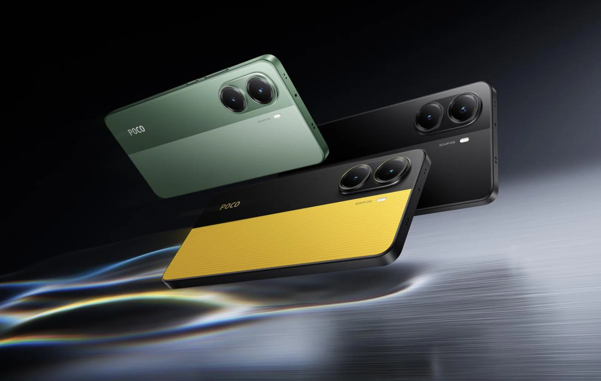 Poco X7 Pro in Green, Yellow, Black. Photo: Poco.