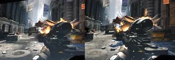Here’s a sample of Call of Duty: Modern Warfare 3 in action. On the left is a screenshot of what one would get out of the box. On the right is what you get after GFE has done its quick ‘magic’.
