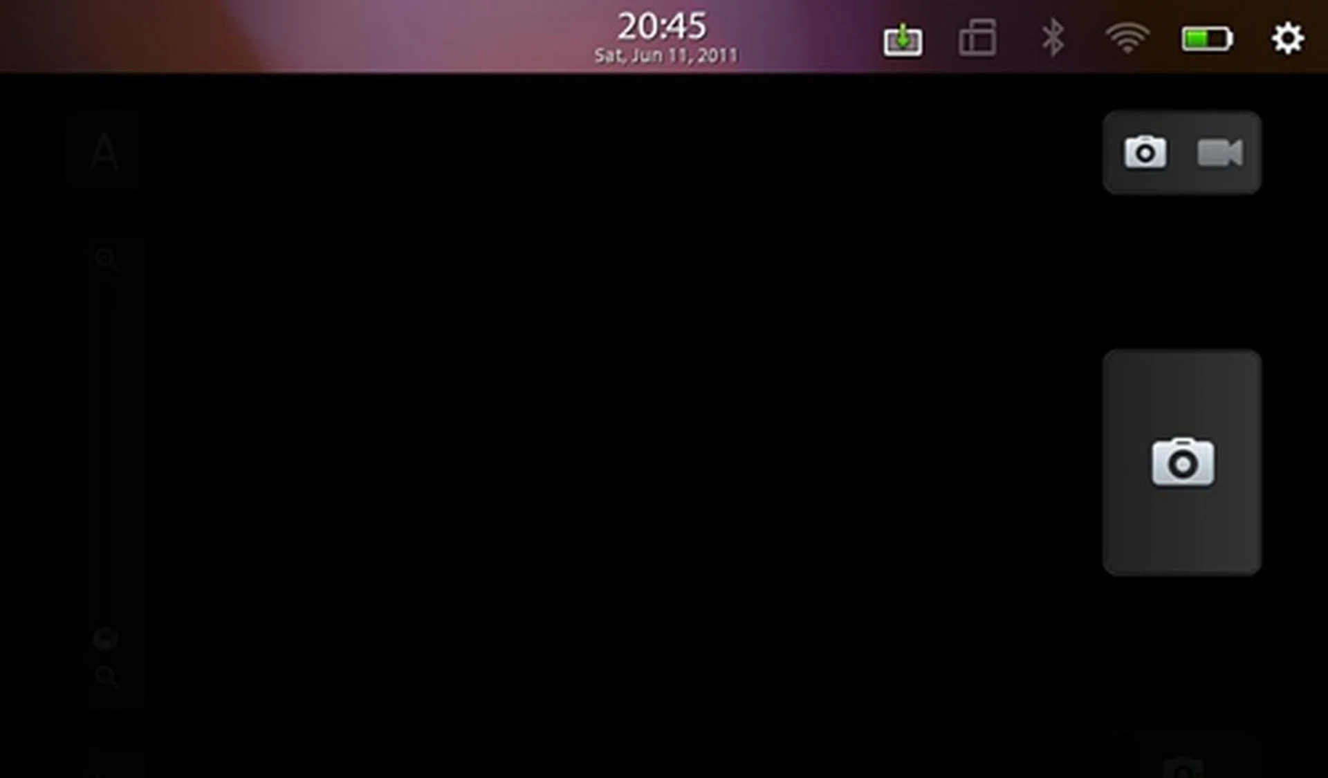 You can check the time, date or battery status when using an app by swiping from the top left or right hand corner of the bezel onto the screen.