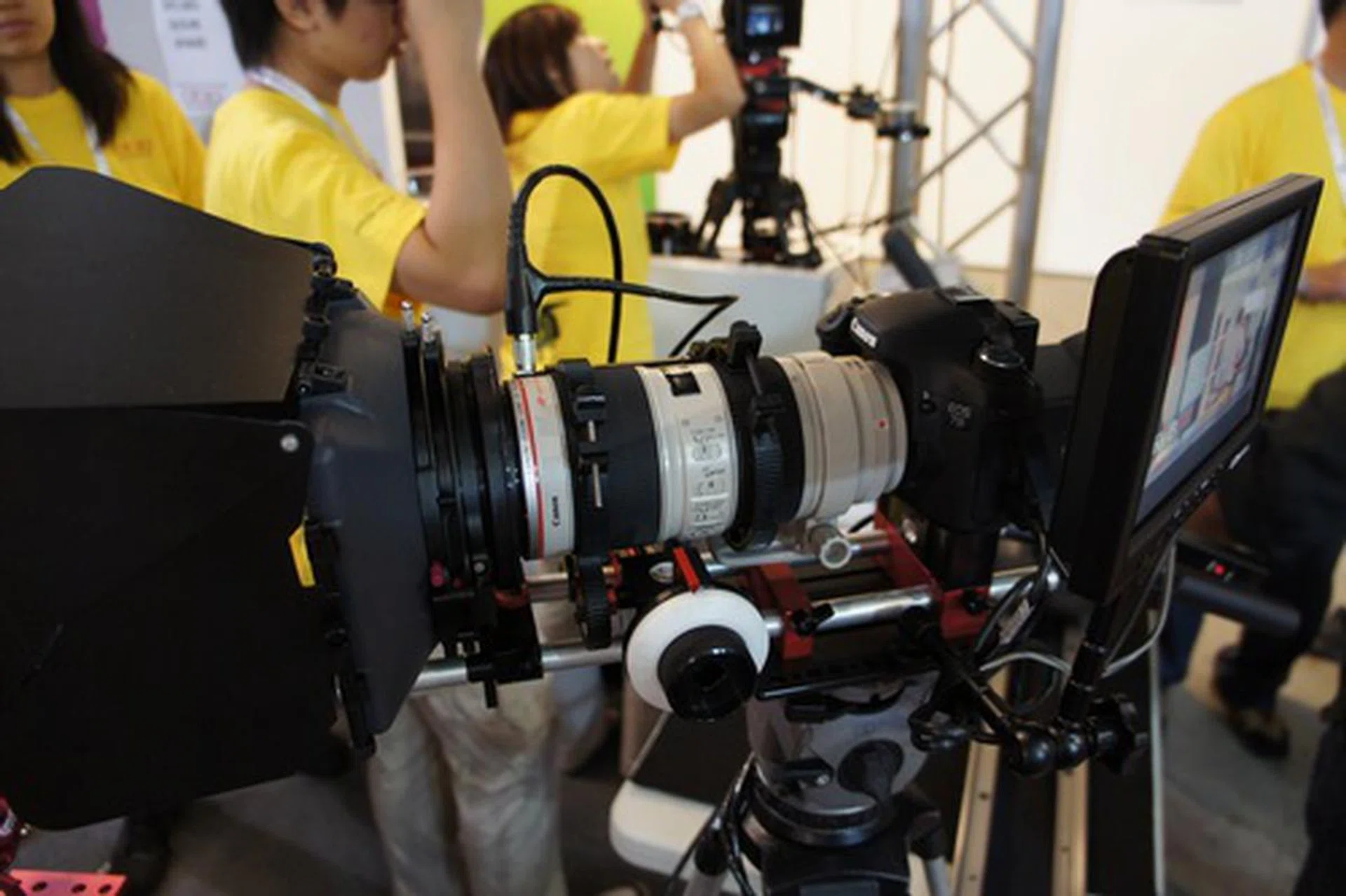 Whoever thinks the DSLR HD video revolution hasn't arrived should check out these beauties at the show.