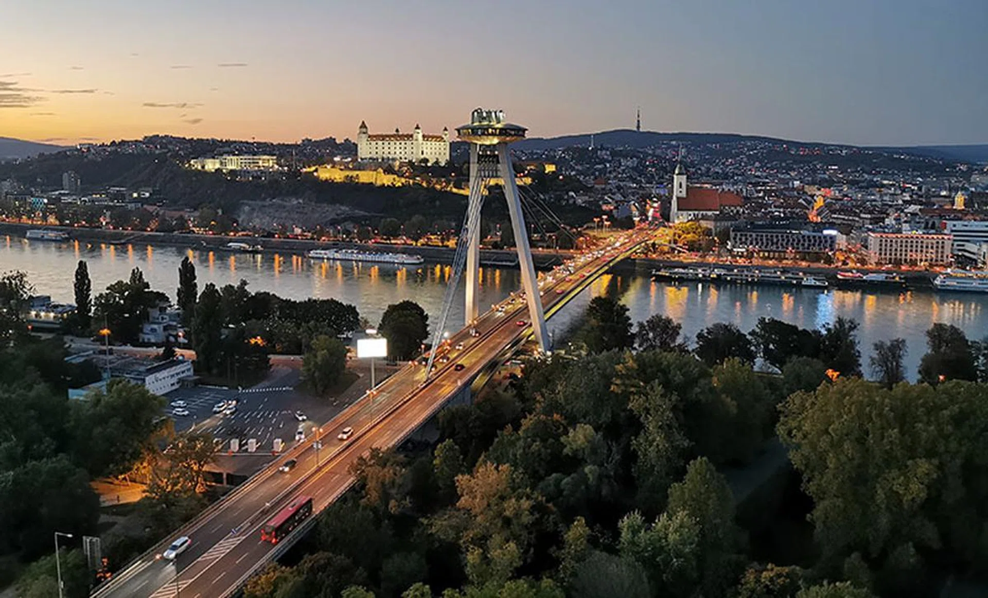 A view of the city from the top of ESET's HQ in Bratislava, Slovakia.