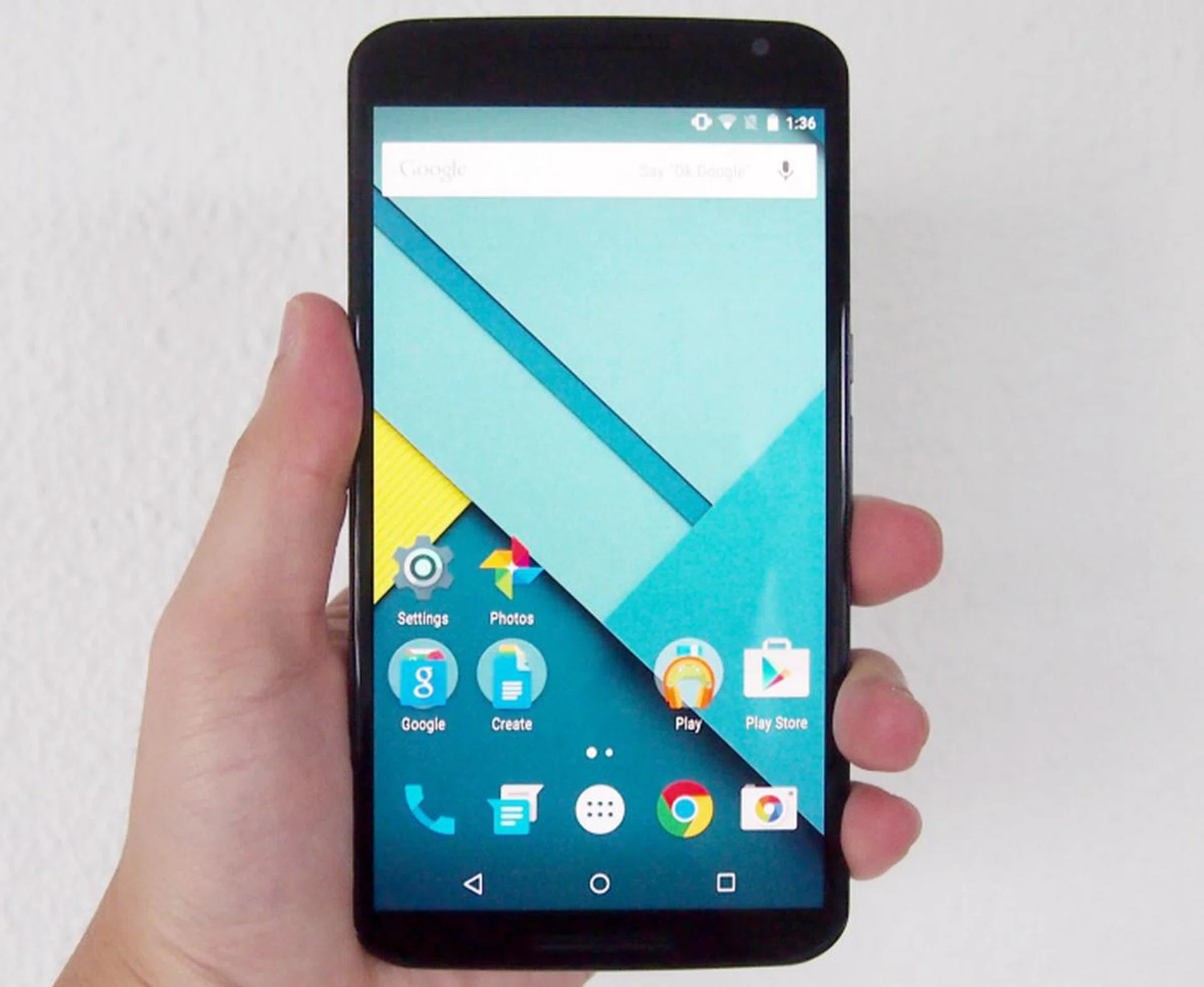 Google's first phablet is the Motorola Nexus 6 which has 5.96-inch Quad-HD display.