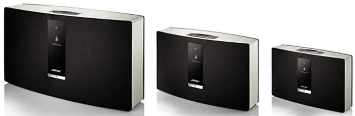 L to R: SoundTouch 30 Wi-Fi system, 20 Wi-Fi system, and Portable Wi-Fi system.