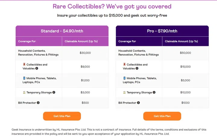 Geek Insurance plan types. Image: MyRepublic.
