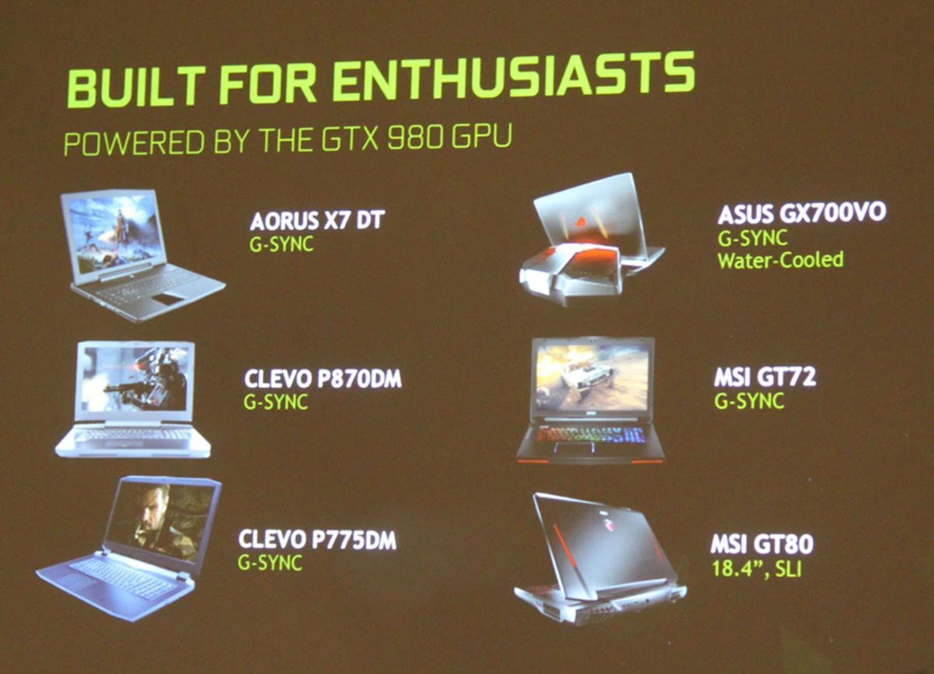This is the initial wave of gaming notebooks to feature an NVIDIA GeForce GTX 980 inside. Expect more to follow after these are out the door. 