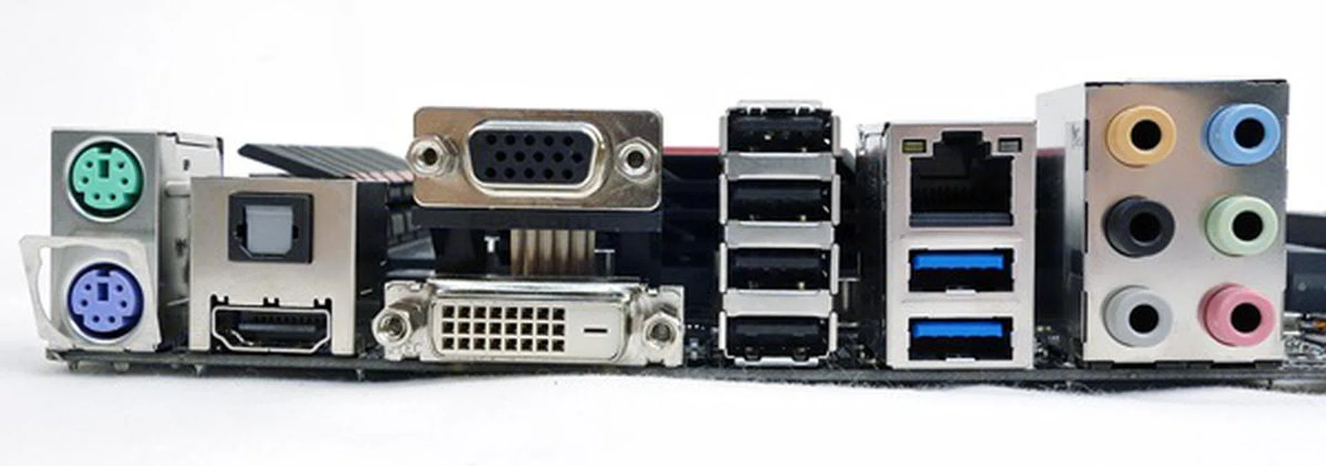 Instead of the usual PS/2 keyboard and mouse combo port, there are two PS/2 ports, one for each input device.