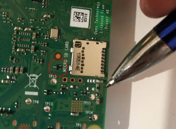 This circled part is supposedly new on the Rev 1.2 board. (Image: CNX Software.)