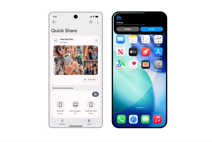 Android Quick Share Apple AirDrop