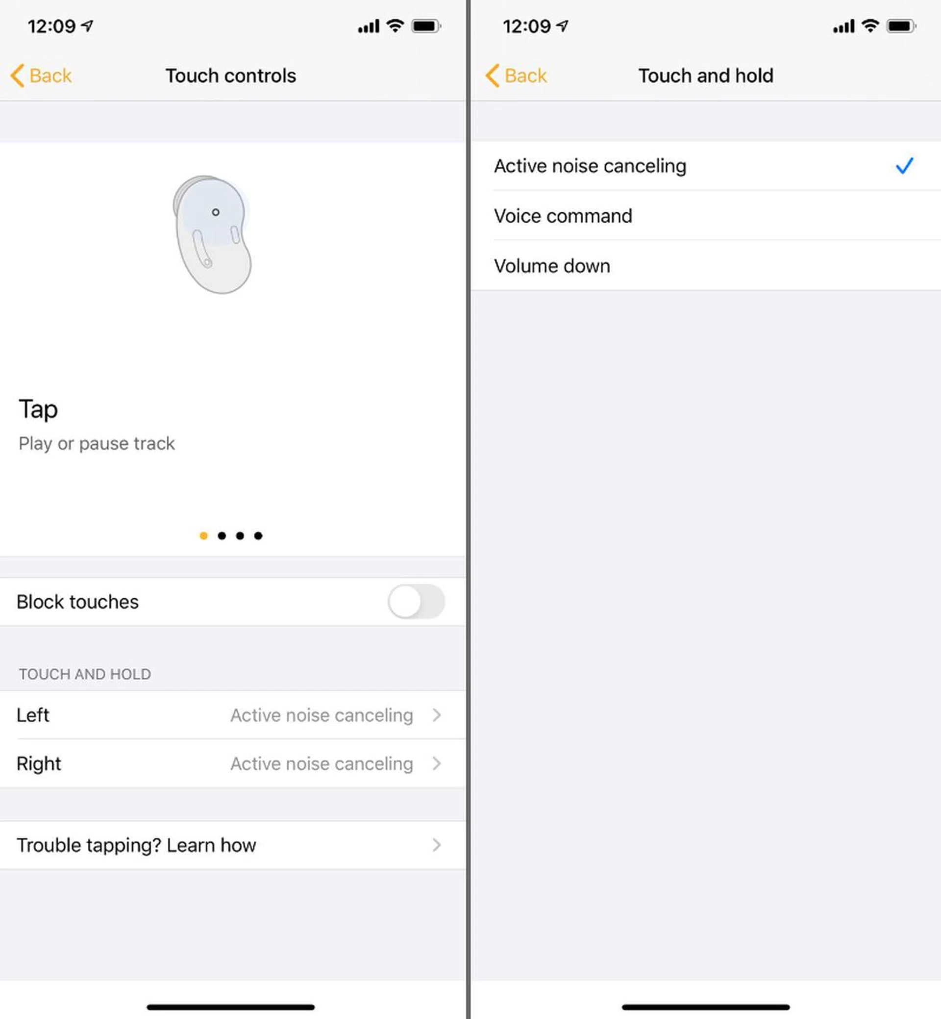 The app lets you customise the earbuds' touch controls but it's limited and restrictive.