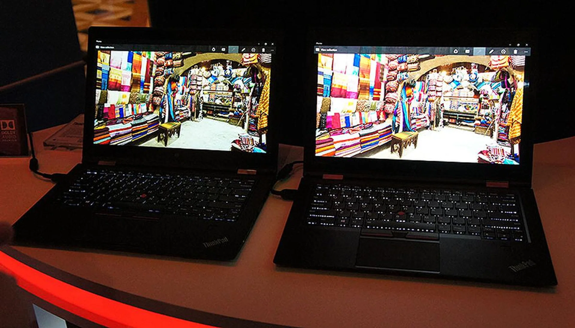 See the difference? The OLED model is on the left and regular IPS model is on the right.
