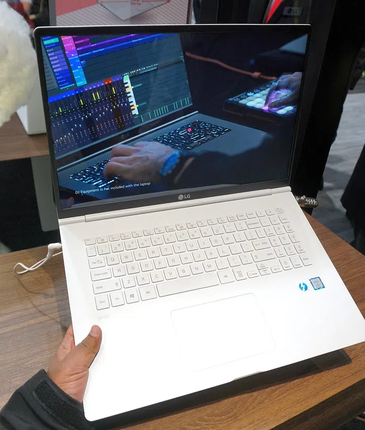 That's a pretty large screen - great for productivity needs. There's a lot of empty space around the keyboard and we wonder if they could have added extra speakers or a wider trackpad, etc..