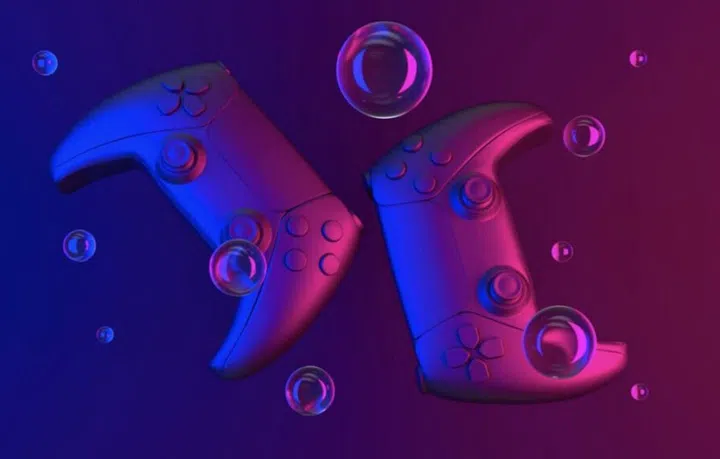A render of Sony PlayStation 5's DualSense controllers is found in the Netflix app's code. <br>Image source: VGC
