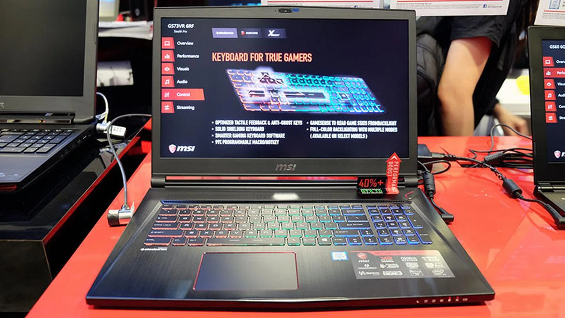 For a more compact option, there’s the 15.6-inch MSI GE62VR 6RF Apache Pro. This notebook is powered by an Intel Core i7-6700HQ processor, 16GB of DDR4 RAM, and a 128GB SSD and 1TB HDD. It relies on an NVIDIA GeForce GTX 1060 card for powering its 1080p IPS display. It can be had for $2,499, along with a free MSI gaming mouse, mousepad, dragon keychain, and backpack.