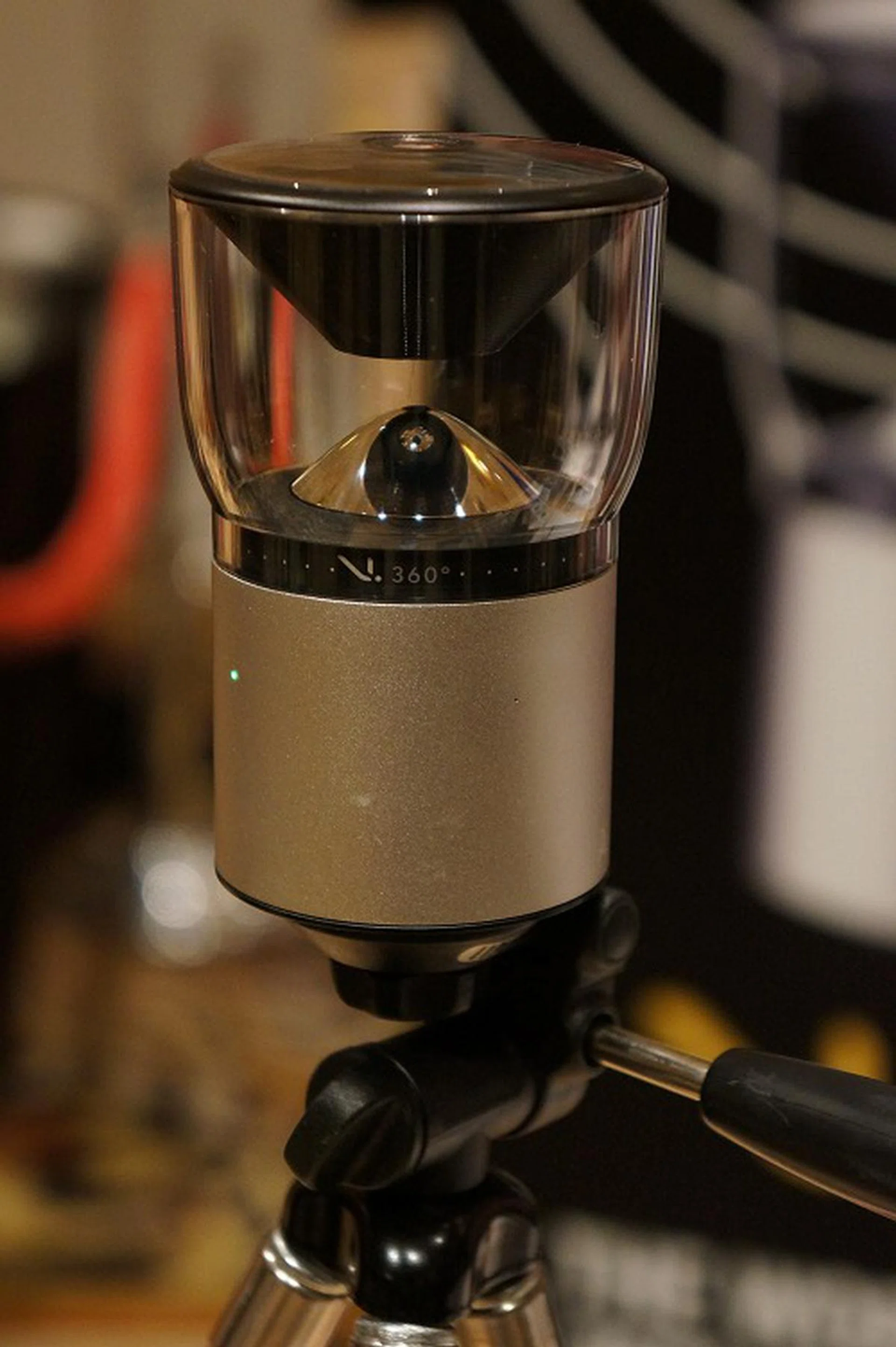 The V.360 is the world's first 360-degree action camera. Using just a single lens, precise placement and use of a convex mirror, it can capture a 360 degrees shot without delay. Shoots up to 8MP shots with its 16MP sensor, up to 30 FPS frame rate and captures video at a resolution of 6,480 x 1,080 pixels. Oh and it's also certified for military standards for shock, vibration and is water proof to a depth of 1 meter with an IP67 rating. Most importantly, you can mount this anywhere and on anything that uses a tripod-like securing system.